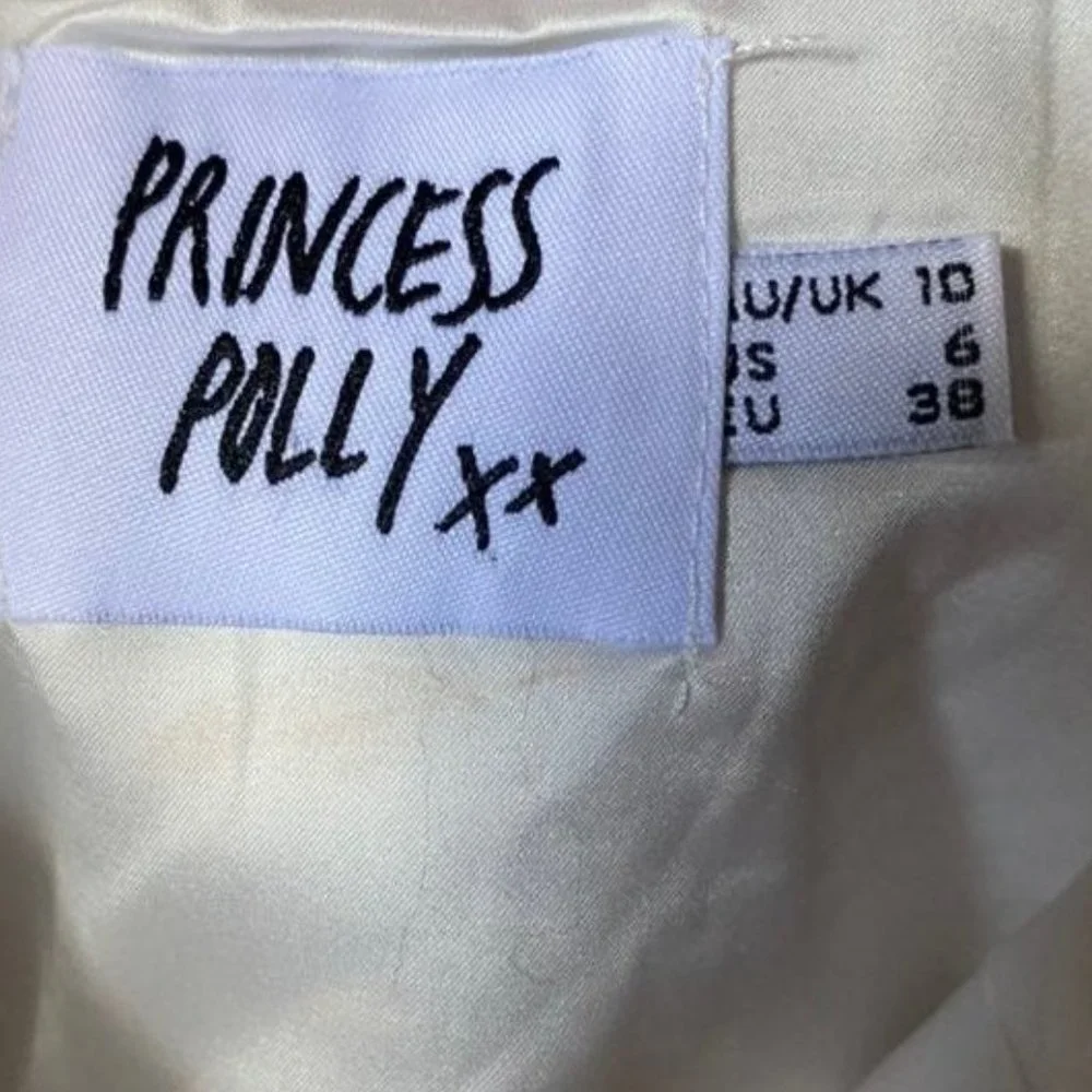 Princess Polly Leonarda Corset White Satin Top Sz 6 - Picture 7 of 8